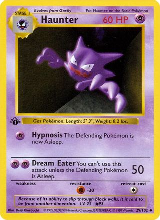 Haunter 029  - 1st Edition Base Set Shadowless - Uncommon