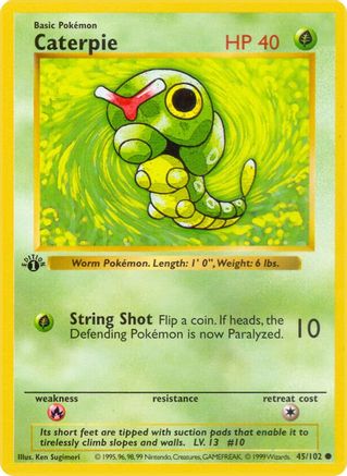 Caterpie 045  - 1st Edition Base Set Shadowless - Common
