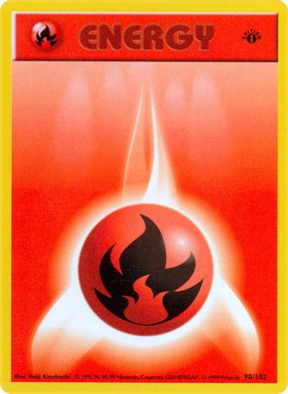 Fire Energy 098  - 1st Edition Base Set Shadowless - Common