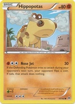 Hippopotas 083  - Reverse Holofoil XY  BREAKthrough - Common