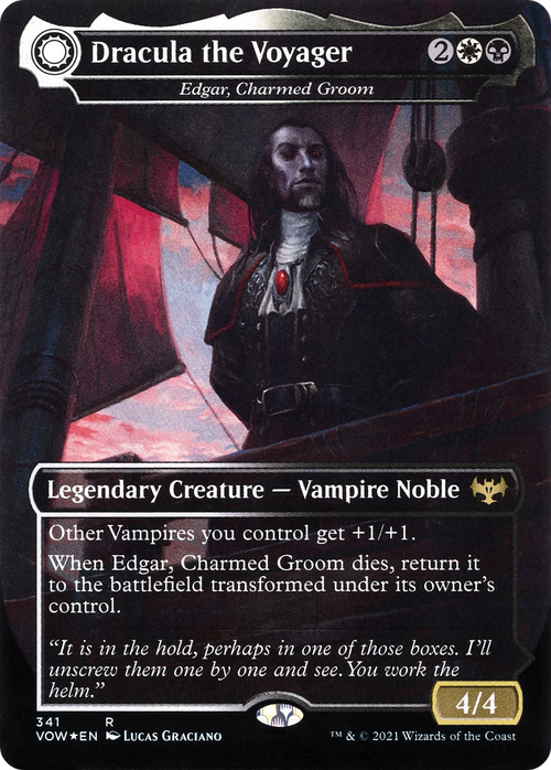 Dracula the Voyager - Edgar, Charmed Groom (VOW-341) - Innistrad: Crimson Vow: (Double Faced Transform) (Borderless) Foil