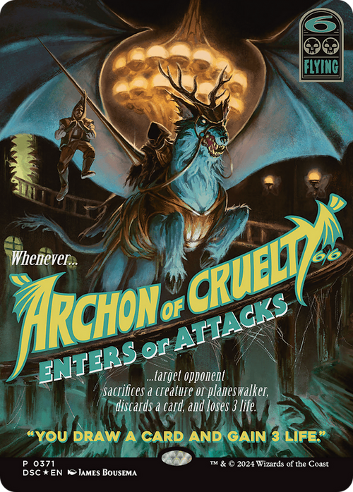 Archon of Cruelty (Showcase) (DSC-371) - Duskmourn: House of Horror Commander (Borderless) Foil