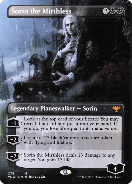 Sorin the Mirthless (Borderless) (VOW-278) - Innistrad: Crimson Vow (Borderless)