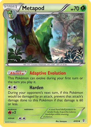 Metapod 004/83  - Reverse Holofoil Generations - Uncommon