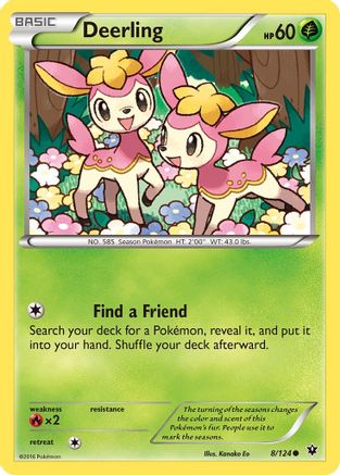 Deerling 008  - Reverse Holofoil XY  Fates Collide - Common