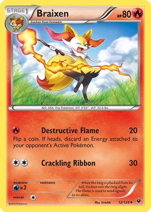 Braixen/124  XY  Fates Collide - Uncommon
