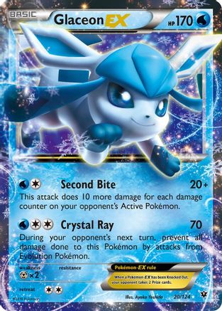 Glaceon EX 020  - Holofoil XY  Fates Collide - Ultra Rare