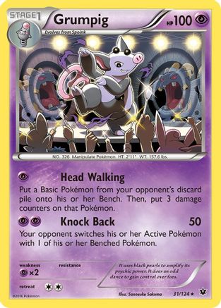 Grumpig 031  - Reverse Holofoil XY  Fates Collide - Rare