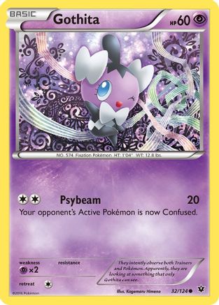 Gothita 032  - Reverse Holofoil XY  Fates Collide - Common