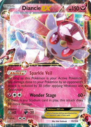 Diancie EX 072  - Holofoil XY  Fates Collide - Ultra Rare