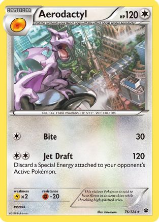 Aerodactyl 076  - Reverse Holofoil XY  Fates Collide - Rare