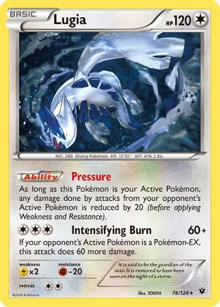 Lugia 078/124  - Reverse Holofoil XY  Fates Collide - Rare