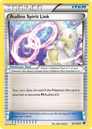 Audino Spirit Link 092  - Reverse Holofoil XY  Fates Collide - Uncommon