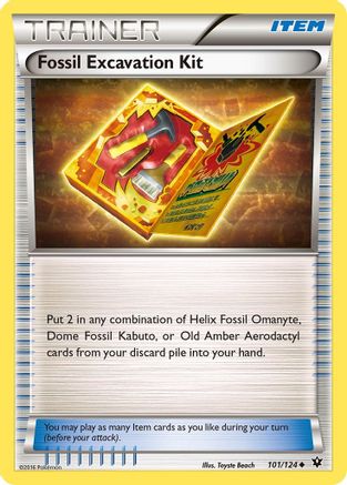 Fossil Excavation Kit/124  - Reverse Holofoil XY  Fates Collide - Uncommon