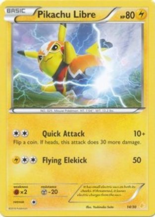 Pikachu Libre (14 (14 - Non-Holo) 014/30  XY Trainer Kit Pikachu Libre & Suicune - Common