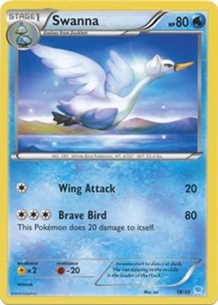 Swanna (18)/30  XY Trainer Kit Pikachu Libre & Suicune - Common