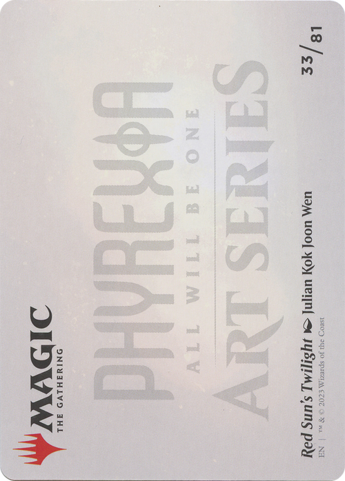 Red Sun's Twilight // Red Sun's Twilight (AONE-033) - Phyrexia: All Will Be One Art Series (Borderless) Foil