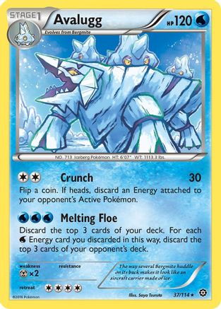 Avalugg 037  - Reverse Holofoil XY  Steam Siege - Rare
