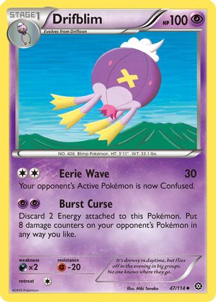 Drifblim 047  - Reverse Holofoil XY  Steam Siege - Uncommon