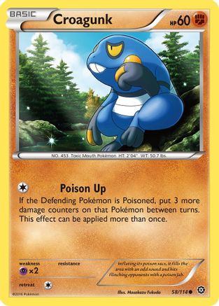 Croagunk 058  XY  Steam Siege - Common