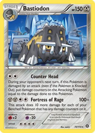 Bastiodon 070  XY  Steam Siege - Rare