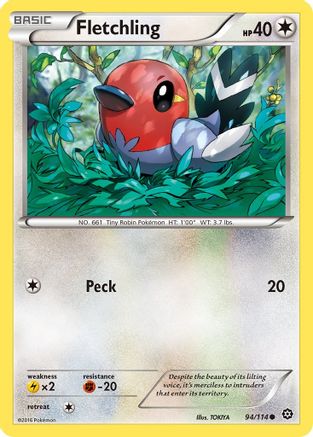 Fletchling 094  - Reverse Holofoil XY  Steam Siege - Common
