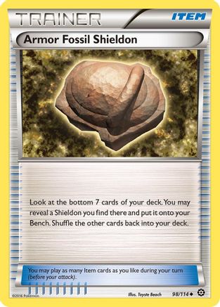 Armor Fossil Shieldon 098  - Reverse Holofoil XY  Steam Siege - Uncommon