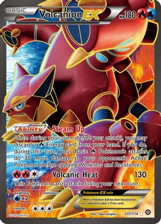 Volcanion EX (Full Art) 107/114  - Holofoil XY  Steam Siege - Ultra Rare