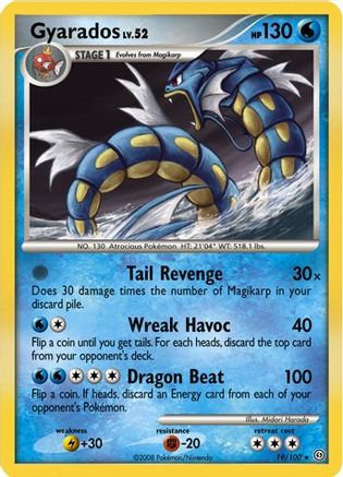 Gyarados - 19/100 (DP Stormfront)/100  - Holofoil Deck Exclusives - Holo Rare