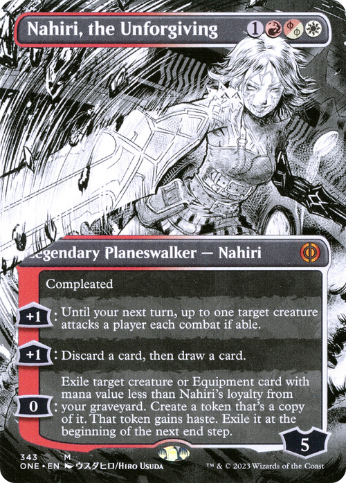 Nahiri, the Unforgiving (Borderless) (ONE-343) - Phyrexia: All Will Be One: (Showcase)