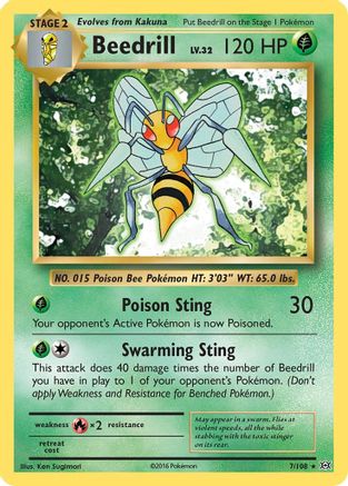 Beedrill 007  - Reverse Holofoil XY  Evolutions - Rare