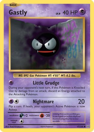 Gastly 047  - Reverse Holofoil XY  Evolutions - Common