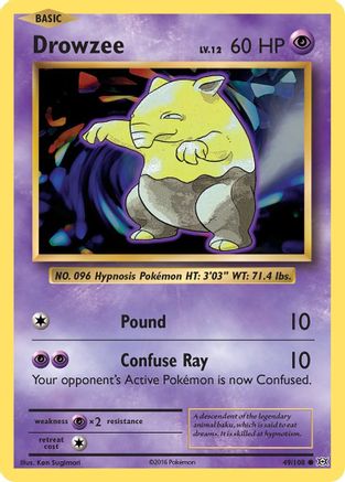 Drowzee 049  - Reverse Holofoil XY  Evolutions - Common
