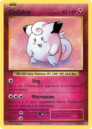 Clefairy 063  - Holofoil XY  Evolutions - Holo Rare