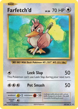 Farfetch'd 068  - Reverse Holofoil XY  Evolutions - Rare