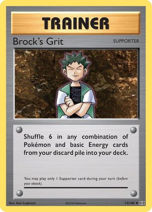 Brock's Grit 074  - Reverse Holofoil XY  Evolutions - Uncommon