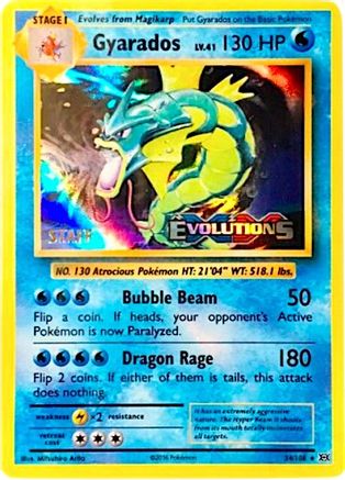 Gyarados - 34/108 (Prerelease) [Staff]/108  - Holofoil XY Promos - Promo