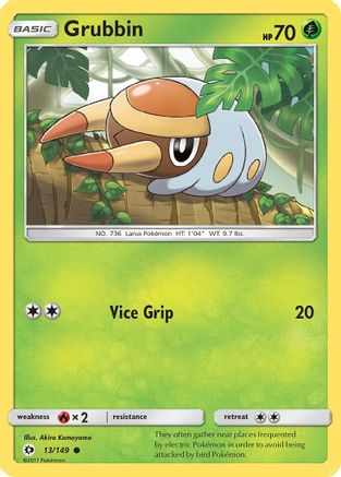 Grubbin 013  - Reverse Holofoil SM Base Set - Common