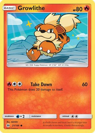 Growlithe 021  SM Base Set - Common