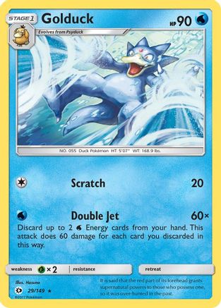 Golduck 029  - Reverse Holofoil SM Base Set - Rare