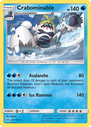 Crabominable 043  SM Base Set - Rare