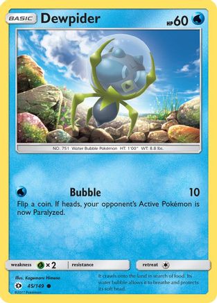 Dewpider 045  - Reverse Holofoil SM Base Set - Common