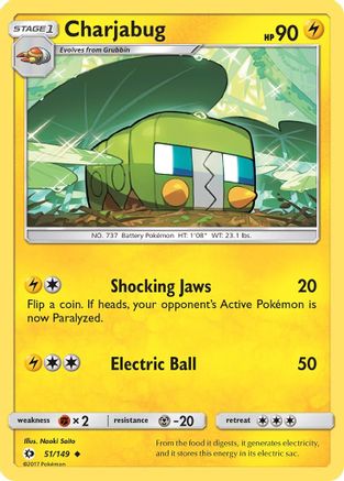 Charjabug 051  SM Base Set - Uncommon