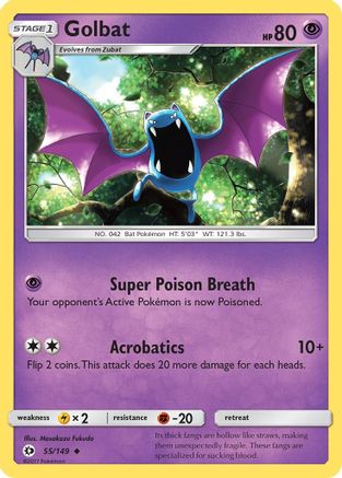 Golbat 055  SM Base Set - Uncommon