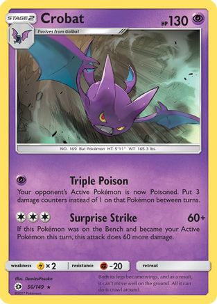 Crobat 056  - Reverse Holofoil SM Base Set - Holo Rare