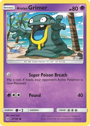 Alolan Grimer 057  - Reverse Holofoil SM Base Set - Common
