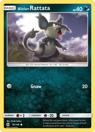 Alolan Rattata 076  SM Base Set - Common