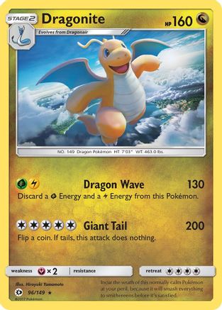 Dragonite 096  - Reverse Holofoil SM Base Set - Holo Rare