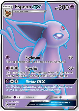 Espeon GX (Full Art) 140  - Holofoil SM Base Set - Ultra Rare