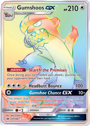 Gumshoos GX (Secret)/149  - Holofoil SM Base Set - Secret Rare